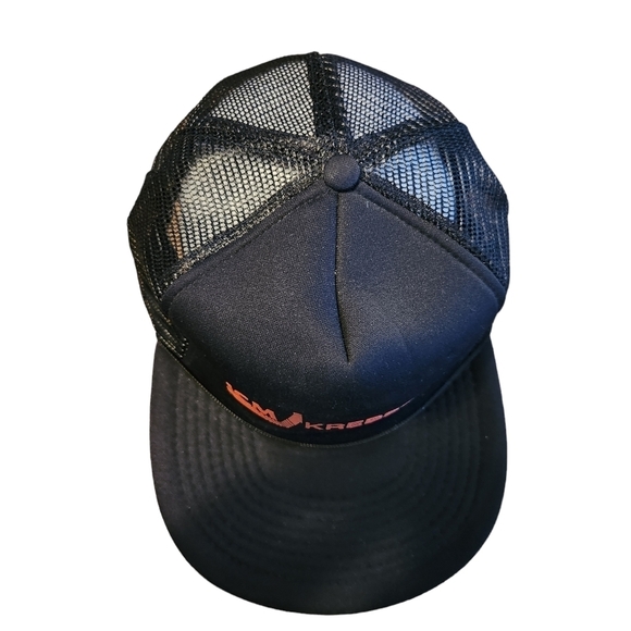 Vtg Snapback Trucker Hat With Mesh Back ICM Krebsoge Black Hat Speedway Cap OSFA - Picture 3 of 12